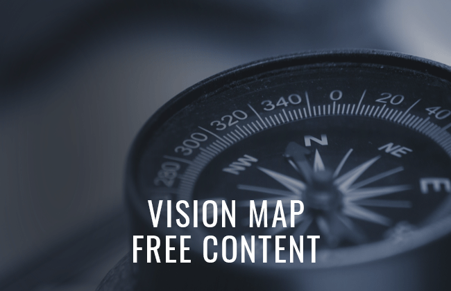 Kompass mit Hinweis und Link zur Vision Map für dein Personal Branding. Kostenfreier Content.